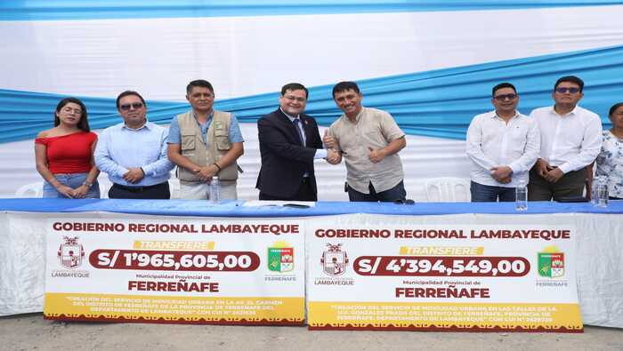 Gobernador Jorge Pérez entrega más de S/ 6 millones para transformar la transitabilidad en Ferreñafe