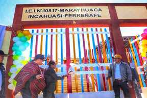 Imagen 1 de Gobernador Jorge Pérez inaugura obras de saneamiento y educación por 6 millones de soles en Marayhuaca